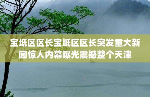 宝坻区区长宝坻区区长突发重大新闻惊人内幕曝光震撼整个天津