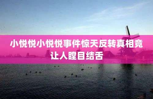 小悦悦小悦悦事件惊天反转真相竟让人瞠目结舌