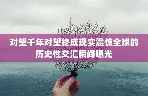 对望千年对望终成现实震惊全球的历史性交汇瞬间曝光