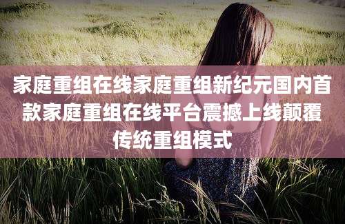 家庭重组在线家庭重组新纪元国内首款家庭重组在线平台震撼上线颠覆传统重组模式