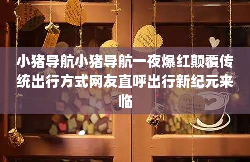 小猪导航小猪导航一夜爆红颠覆传统出行方式网友直呼出行新纪元来临