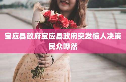宝应县政府宝应县政府突发惊人决策民众哗然