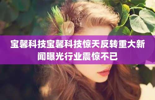 宝馨科技宝馨科技惊天反转重大新闻曝光行业震惊不已