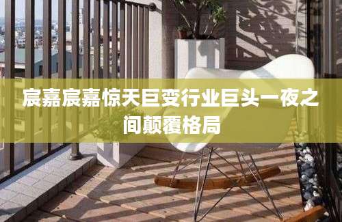 宸嘉宸嘉惊天巨变行业巨头一夜之间颠覆格局