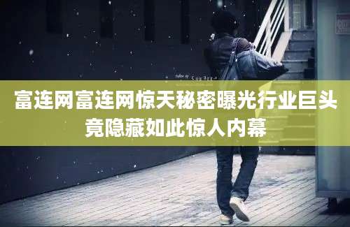 富连网富连网惊天秘密曝光行业巨头竟隐藏如此惊人内幕
