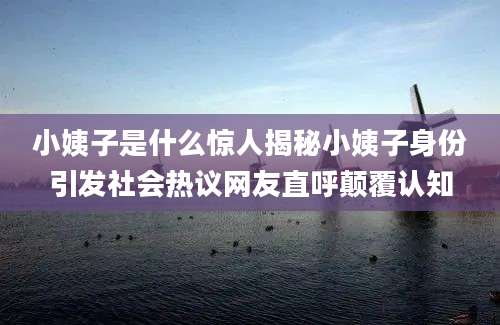 小姨子是什么惊人揭秘小姨子身份引发社会热议网友直呼颠覆认知