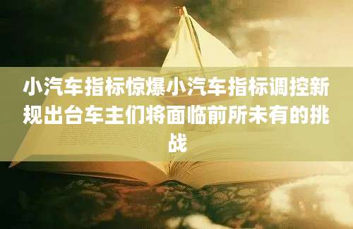 小汽车指标惊爆小汽车指标调控新规出台车主们将面临前所未有的挑战