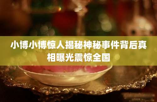 小博小博惊人揭秘神秘事件背后真相曝光震惊全国
