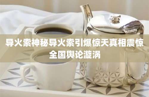 导火索神秘导火索引爆惊天真相震惊全国舆论漩涡