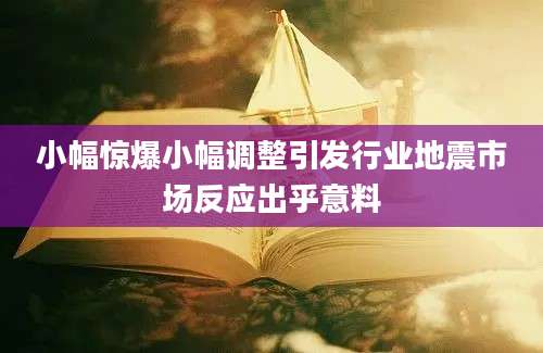 小幅惊爆小幅调整引发行业地震市场反应出乎意料