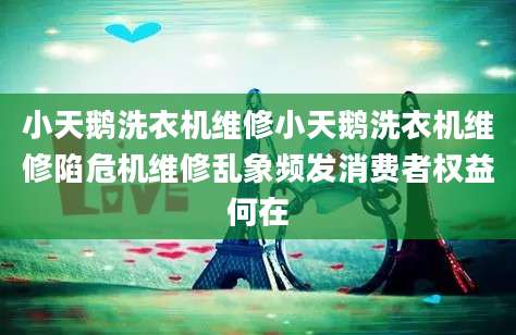 小天鹅洗衣机维修小天鹅洗衣机维修陷危机维修乱象频发消费者权益何在