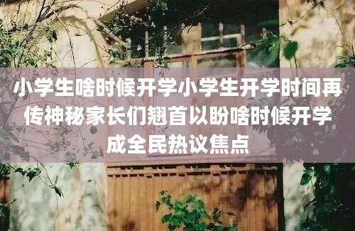 小学生啥时候开学小学生开学时间再传神秘家长们翘首以盼啥时候开学成全民热议焦点