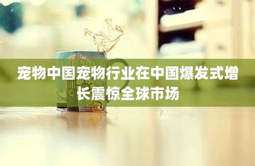 宠物中国宠物行业在中国爆发式增长震惊全球市场