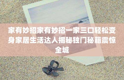 家有妙招家有妙招一家三口轻松变身家居生活达人揭秘独门秘籍震惊全城