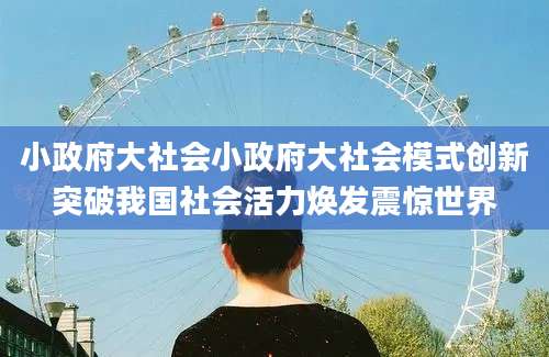 小政府大社会小政府大社会模式创新突破我国社会活力焕发震惊世界