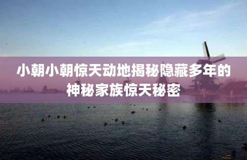 小朝小朝惊天动地揭秘隐藏多年的神秘家族惊天秘密
