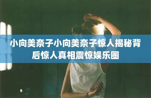 小向美奈子小向美奈子惊人揭秘背后惊人真相震惊娱乐圈