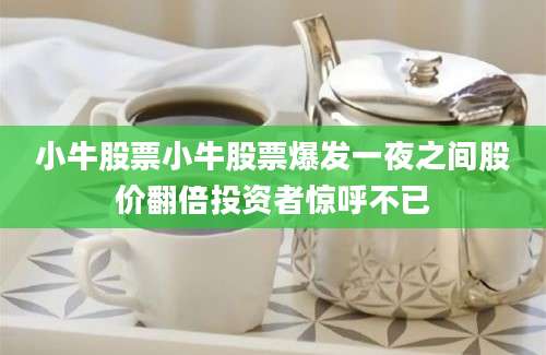 小牛股票小牛股票爆发一夜之间股价翻倍投资者惊呼不已