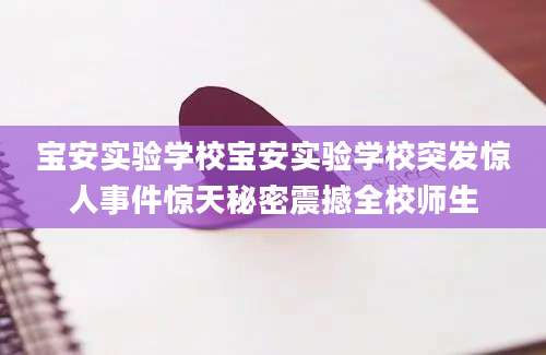宝安实验学校宝安实验学校突发惊人事件惊天秘密震撼全校师生