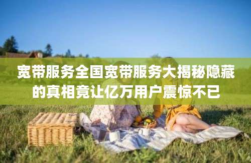 宽带服务全国宽带服务大揭秘隐藏的真相竟让亿万用户震惊不已