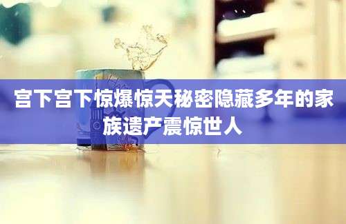 宫下宫下惊爆惊天秘密隐藏多年的家族遗产震惊世人