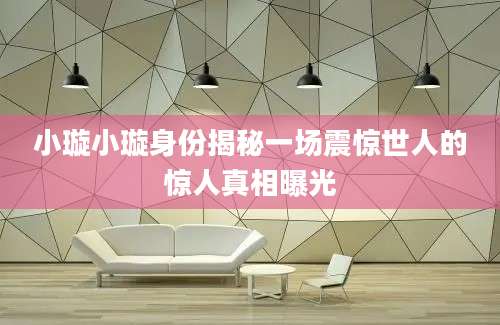 小璇小璇身份揭秘一场震惊世人的惊人真相曝光