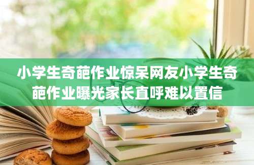 小学生奇葩作业惊呆网友小学生奇葩作业曝光家长直呼难以置信