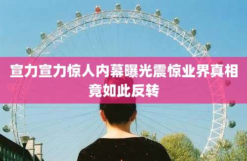 宣力宣力惊人内幕曝光震惊业界真相竟如此反转
