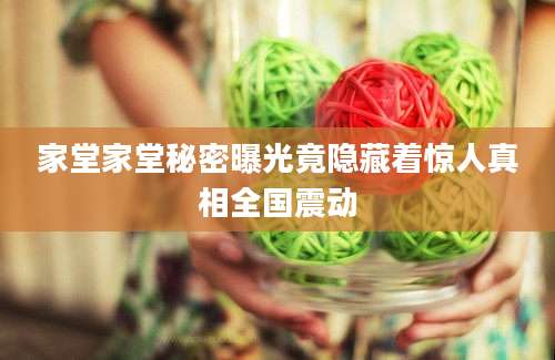 家堂家堂秘密曝光竟隐藏着惊人真相全国震动