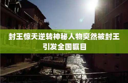 封王惊天逆转神秘人物突然被封王引发全国瞩目