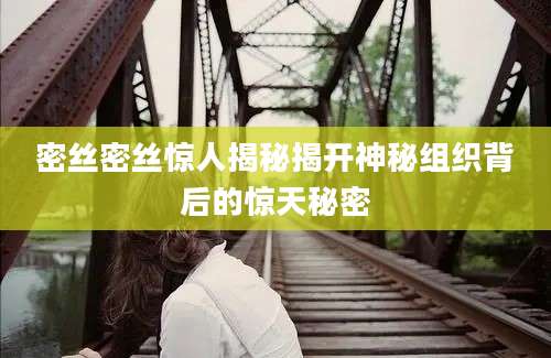 密丝密丝惊人揭秘揭开神秘组织背后的惊天秘密