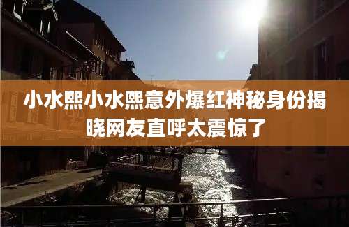 小水熙小水熙意外爆红神秘身份揭晓网友直呼太震惊了