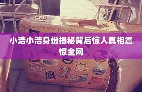 小浩小浩身份揭秘背后惊人真相震惊全网