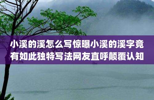 小溪的溪怎么写惊曝小溪的溪字竟有如此独特写法网友直呼颠覆认知