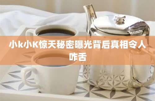 小k小K惊天秘密曝光背后真相令人咋舌