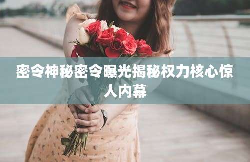 密令神秘密令曝光揭秘权力核心惊人内幕