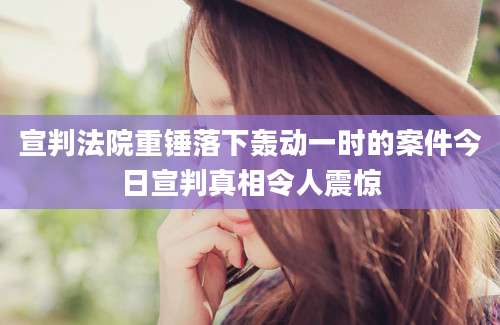 宣判法院重锤落下轰动一时的案件今日宣判真相令人震惊