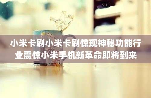小米卡刷小米卡刷惊现神秘功能行业震惊小米手机新革命即将到来