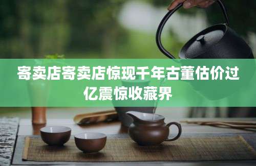 寄卖店寄卖店惊现千年古董估价过亿震惊收藏界