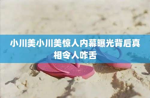 小川美小川美惊人内幕曝光背后真相令人咋舌