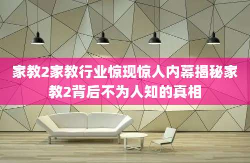 家教2家教行业惊现惊人内幕揭秘家教2背后不为人知的真相
