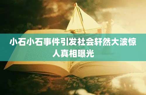 小石小石事件引发社会轩然大波惊人真相曝光