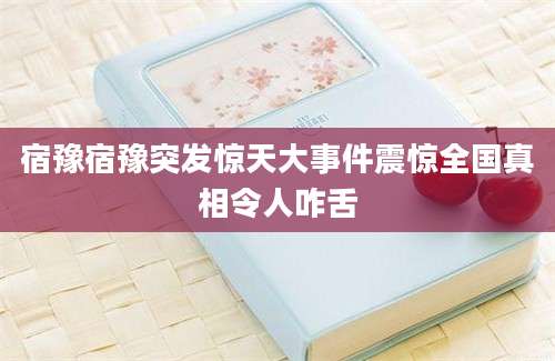 宿豫宿豫突发惊天大事件震惊全国真相令人咋舌