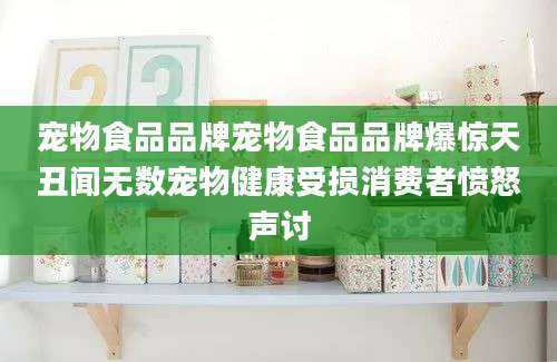 宠物食品品牌宠物食品品牌爆惊天丑闻无数宠物健康受损消费者愤怒声讨