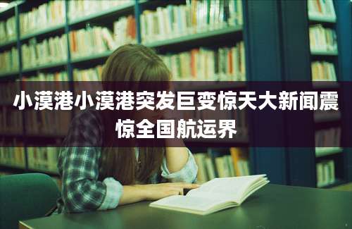 小漠港小漠港突发巨变惊天大新闻震惊全国航运界