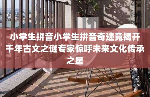 小学生拼音小学生拼音奇迹竟揭开千年古文之谜专家惊呼未来文化传承之星