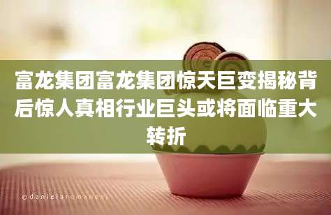 富龙集团富龙集团惊天巨变揭秘背后惊人真相行业巨头或将面临重大转折