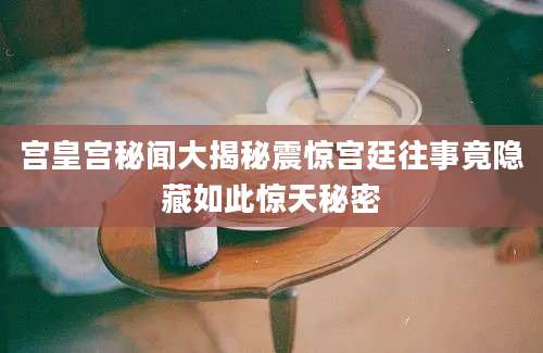 宫皇宫秘闻大揭秘震惊宫廷往事竟隐藏如此惊天秘密