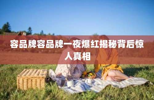 容品牌容品牌一夜爆红揭秘背后惊人真相