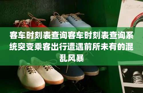 客车时刻表查询客车时刻表查询系统突变乘客出行遭遇前所未有的混乱风暴